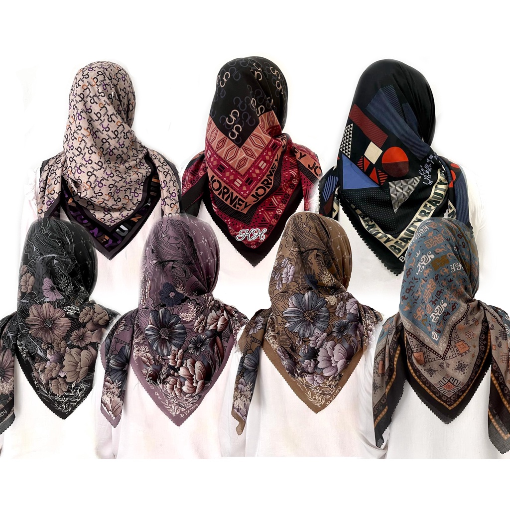 HIJAB SEGIEMPAT VOAL MOTIF ARMANI JP JURNEY M SERIES