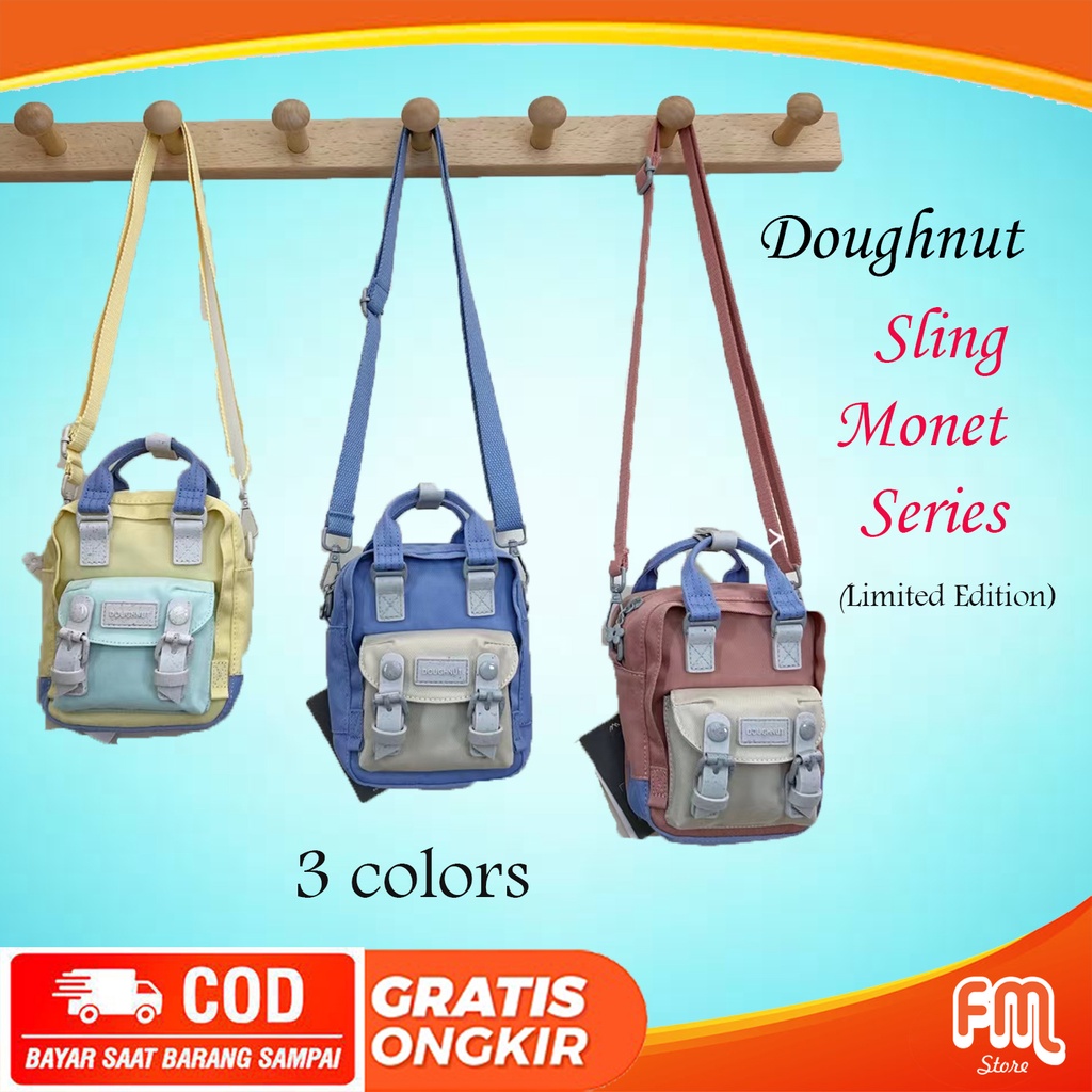 Sling Bag Doughnut Macarron Monet Series Limited / Tas Selempang Doughnut Mini