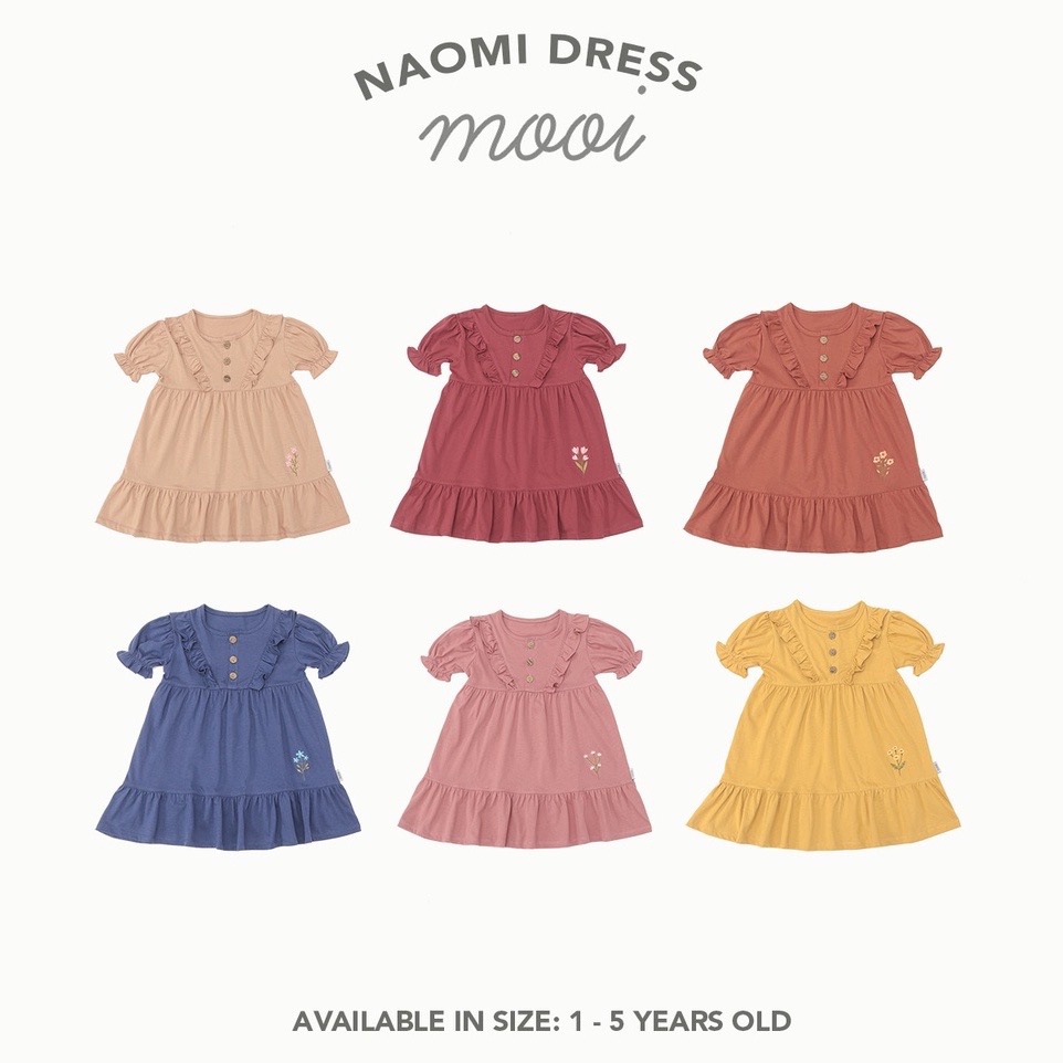 Mooi Dress Anak Perempuan Naomi Dress / Dress Anak 1-5 Tahun