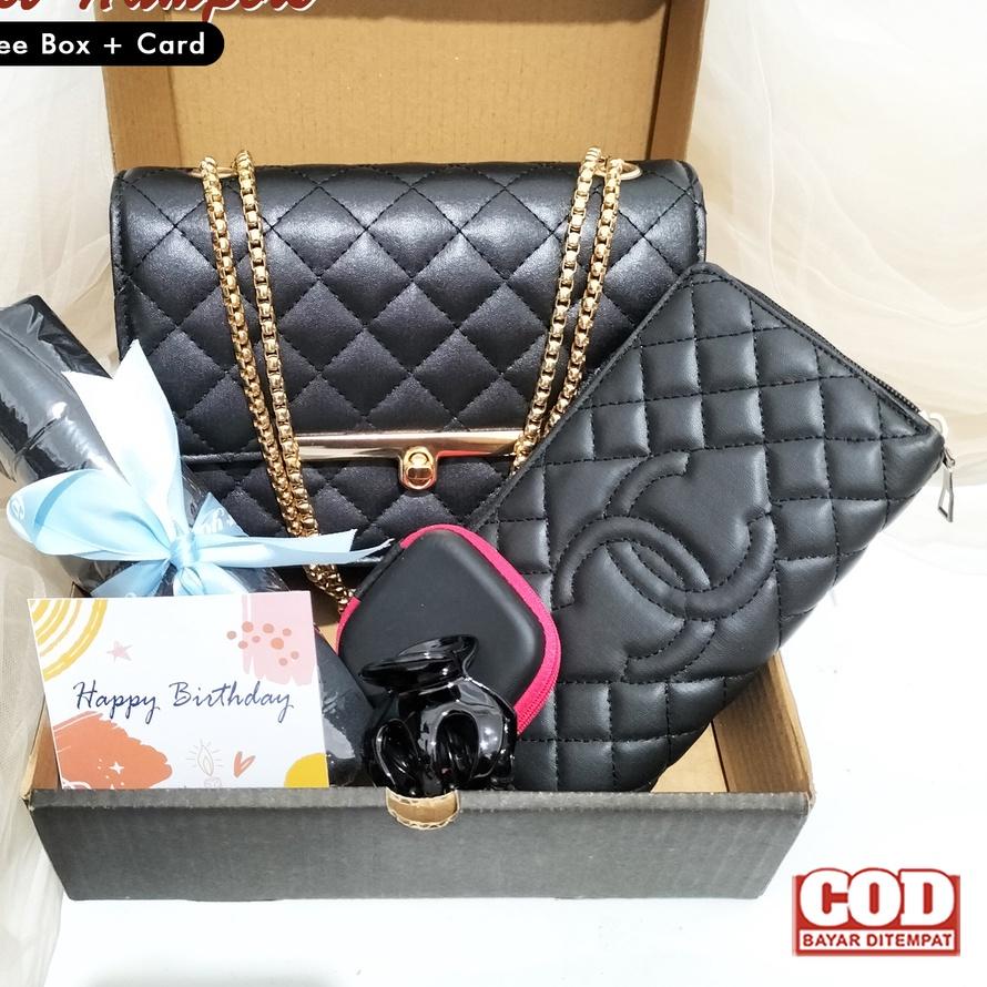 

Promo | KP8 | Kado ulang tahun cewek hampers tas wanita hitam cewe gift set ultah sahabat paket hadiah ulang tahun teman