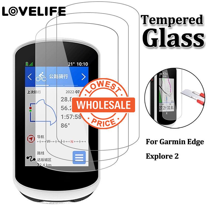 [Harga Grosir]1pc Pelindung Layar Tempered Glass 2.5D Anti Sidik Jari / Gores / Ledakan 9H HD Untuk Garmin Edge Explore 2