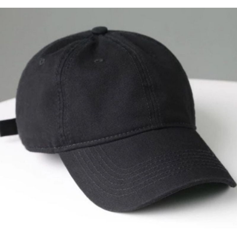 [PART 1] COD Topi Baseball Sport  Bordir / Topi Bucket Polos Pria / Wanita Distro Korea-Hitam Polos