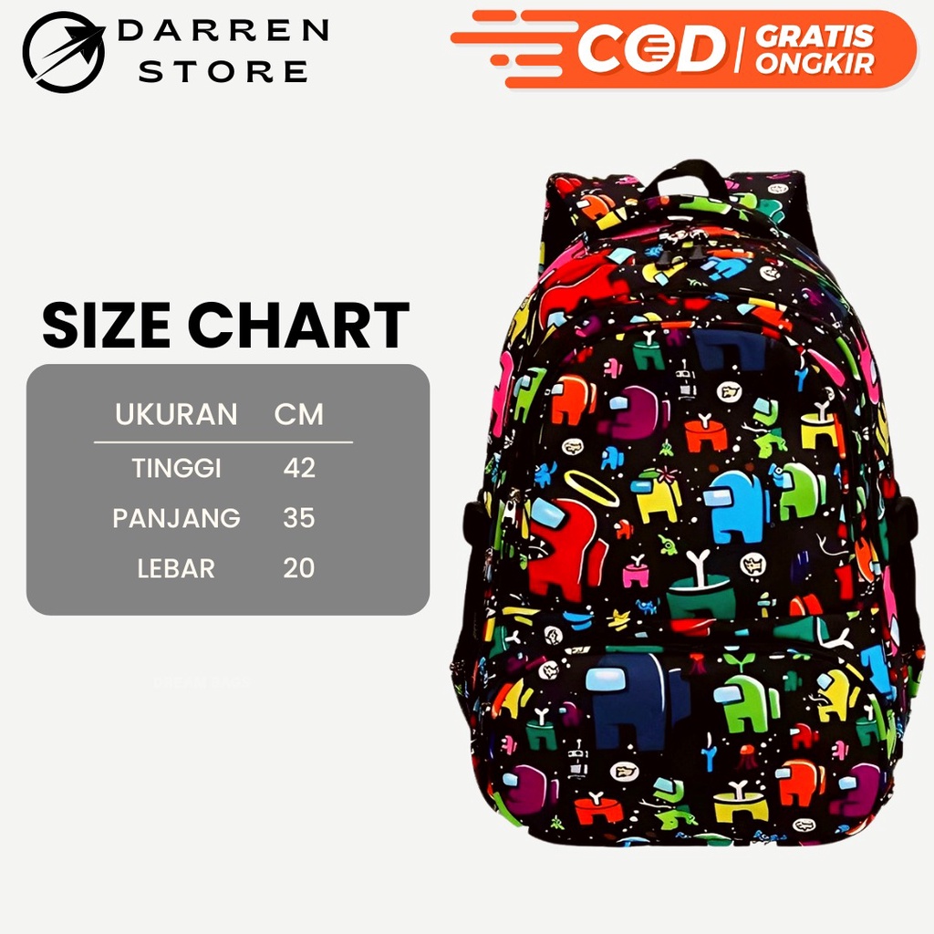 Ransel Anak karakter BT 21 Tas Sekolah Import 1823 18inch Backpack Free Raincover