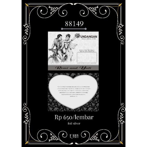 ERBA 88149 UNDANGAN NIKAH MURAH BLANGKO+PLASTIK PER PACK ISI 50 PCS