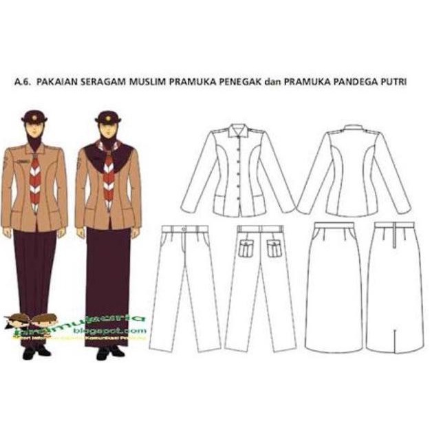 Promo Baju Pramuka Penegak Putri Guru Lengan Panjang Seragam Pramuka