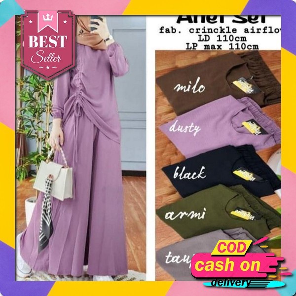 Setcel Cringkle/Setelan Baju Celana/2In1/Baju Santai/Big Size/Jumbo/Setcel Jumbo/Viral Setelan Wanit