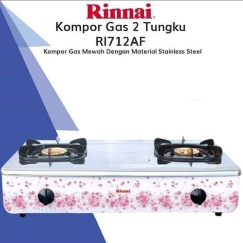 RINNAI KOMPOR GAS RI 712AF RI 712 AF  2 TUNGKU  GARANSI RESMI