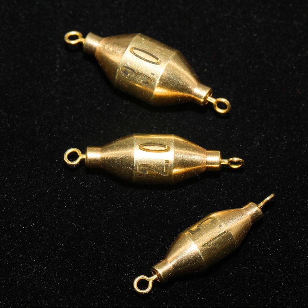 Top 5Pcs Tembaga Memancing Memimpin Jatuh 1.8/3.5 /5 /7/10g Tajam Tambahan Garis Berat Sinker Sinker