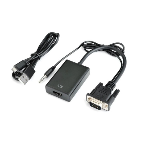 konverter vga male to hdmi female audio adapter