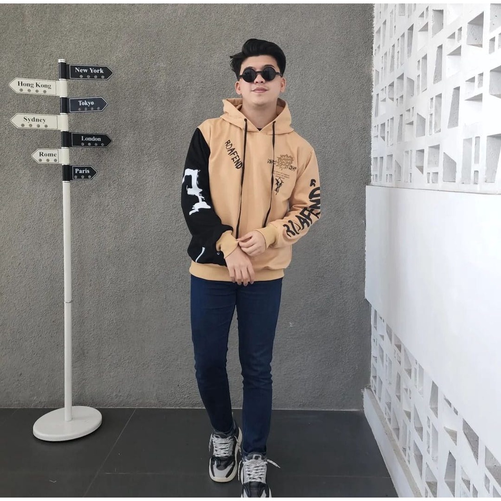 Sweater Hoodie ROAFEND Pria Terlaris Bisa Bayar Di Tempat