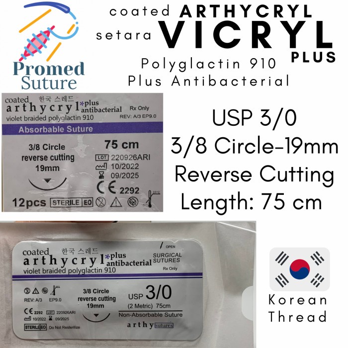 Vicryl Plus 3/0 Arthycryl Plus Antibacterial (PGA, Braided, Absorb)