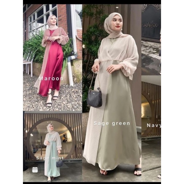 elvira dress sage green by suraiya