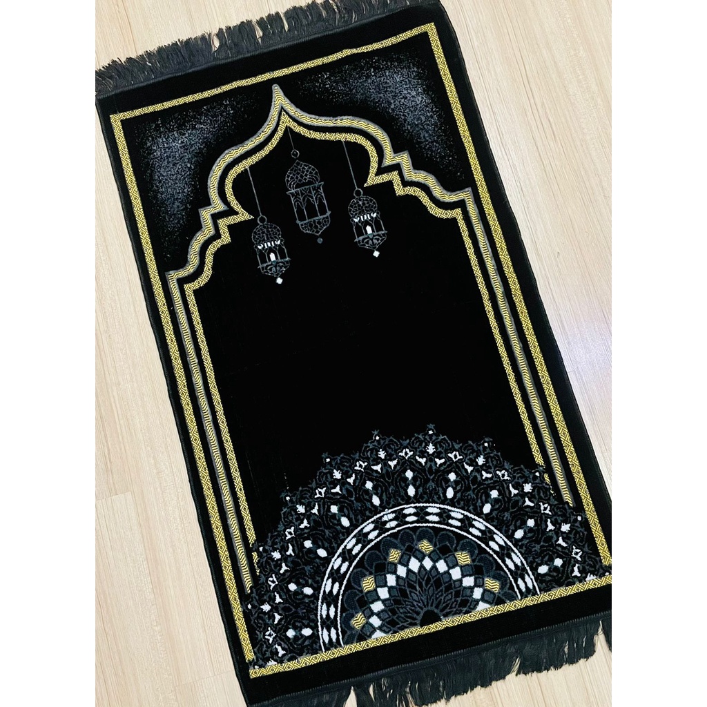 Paket Souvenir Sajadah Armaan Black Edition + Tasbih Souvenir Parcel