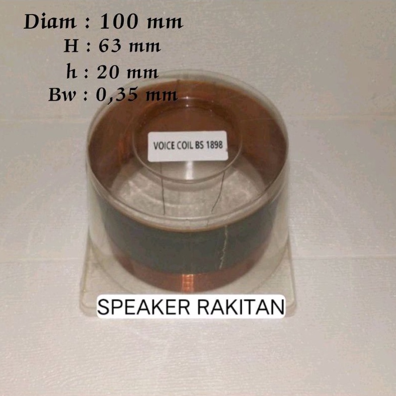 Spul spool voice coil Speaker 18 inch Black Spider BS-1898 ukuran 100mm