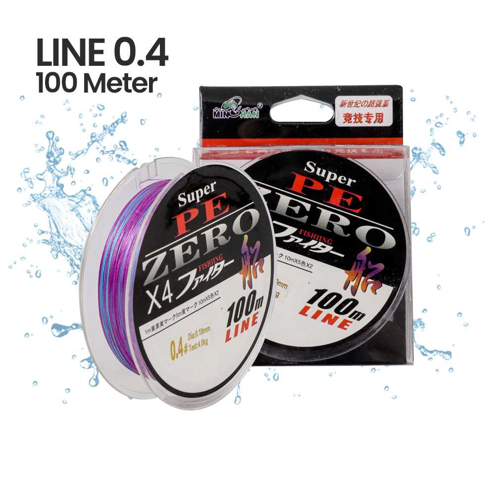 Zero Senar Benang Tali Pancing Super PE 4 Braid Line 100 Meter