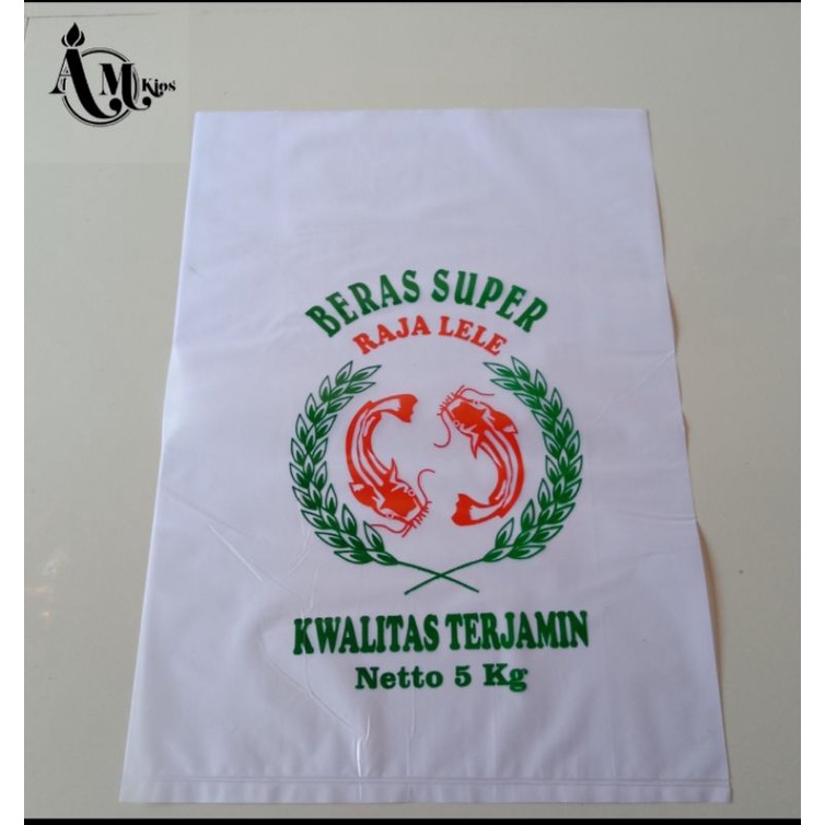 Plastik beras kemasan 5kg sablon cap Rajalele jenis hd