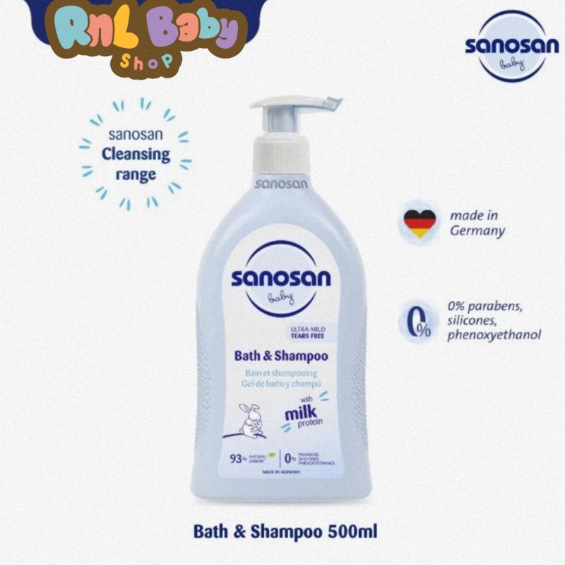 Sanosan Baby Bath &amp; Shampoo 500 ml/Sabun Mandi &amp; Shampoo Bayi Sanosan