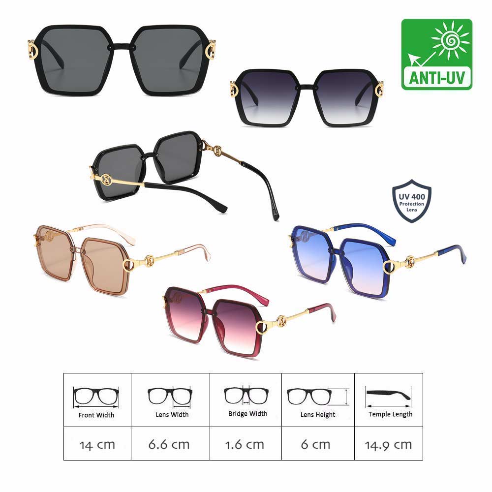 Kacamata UV400 [ Cokelat ] Anti Radiasi - Sunglasses Wanita Korea - HM8153