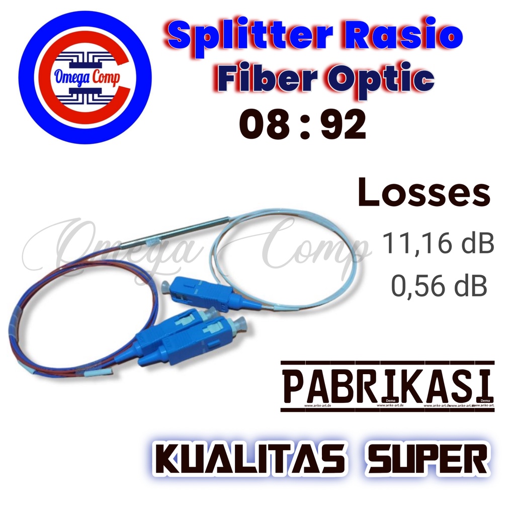 Spliter Ratio Fiber Optik 8:92