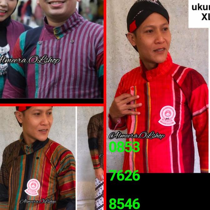 baju lurik surjan pria jawa modern garis modifikasi