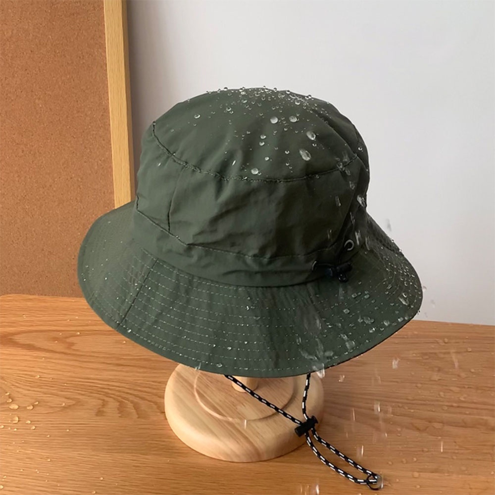 [COD Tangding] Topi Bucket Tahan Air Sederhana Pria Wanita Musim Panas Tipis Cepat Kering Topi Nelayan Outdoor