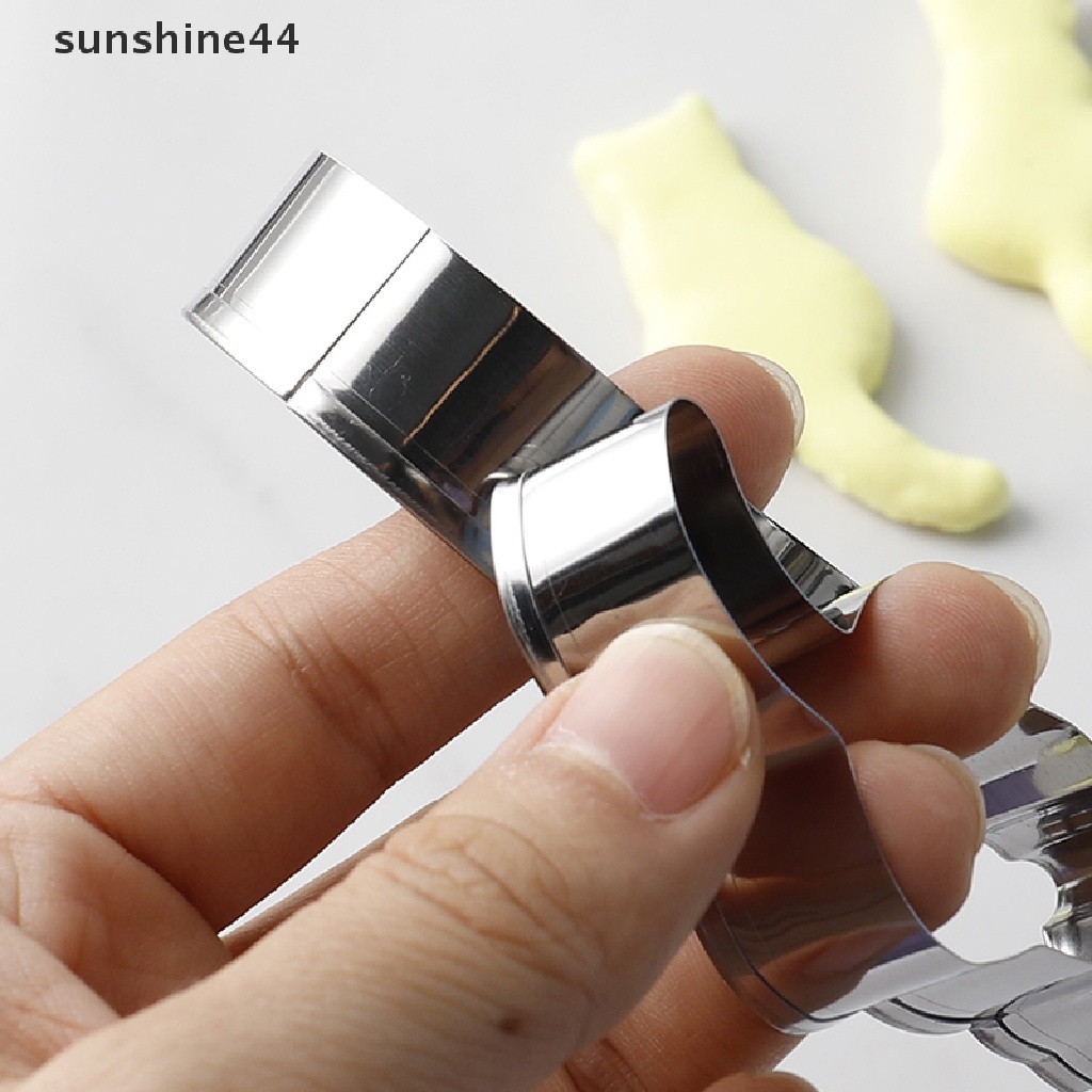 Sunshine 2Pcs Cetakan Kue Kering Bentuk Anak-Anak Rumah Baking Bentuk Hewan Cetakan Stainless Steel.