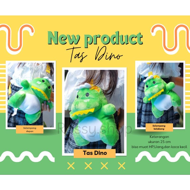 Tas boneka Dino /tas tirex/boneka tirek