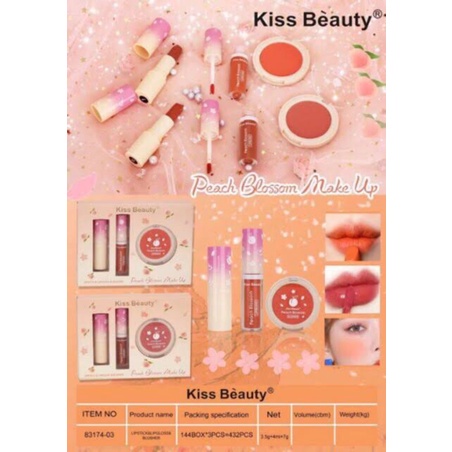 [ PER SET ] KISSBEAUTY PEACH BLOSSOM 3IN1