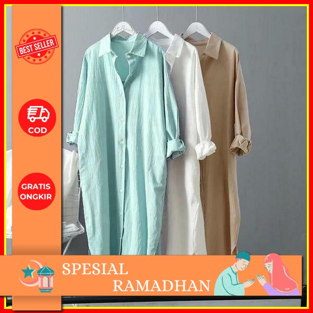 Sharifah Tunik || Premium Crinkle Airflow Motif Fasha Baju Atasan Wanita Kekinian Tunik Wanita Terba