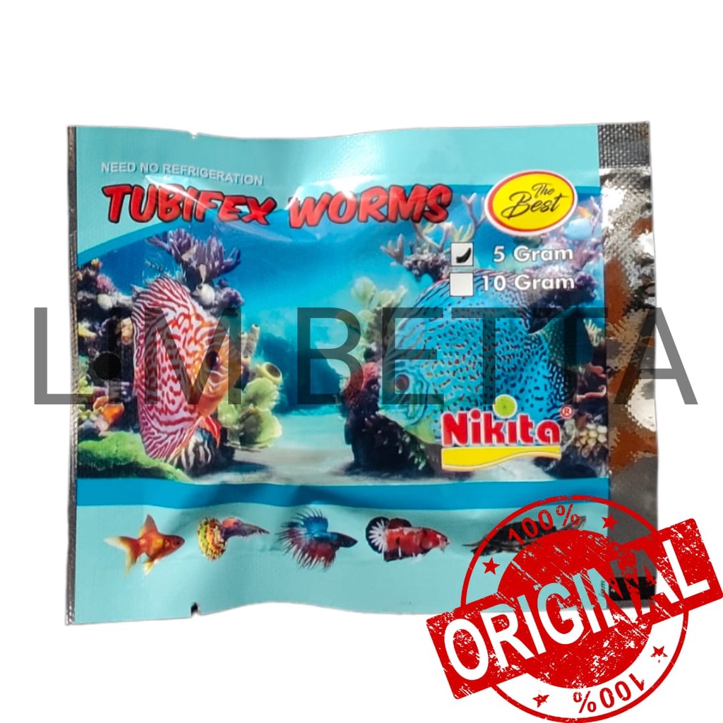 TUBIFEX WORM NIKITA 5 GRAM / CACING KERING / CACING SUTRA KERING