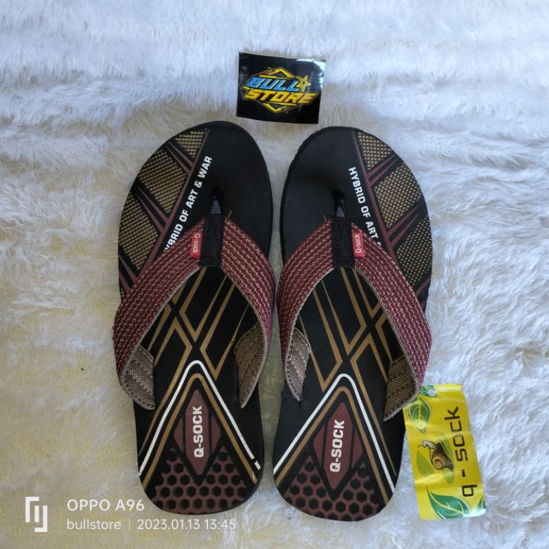 Sandal Distro Original Q-SOCK/ Sandal Pria High Quality Distro/ Sandal Jepit Distro (BISA COD)