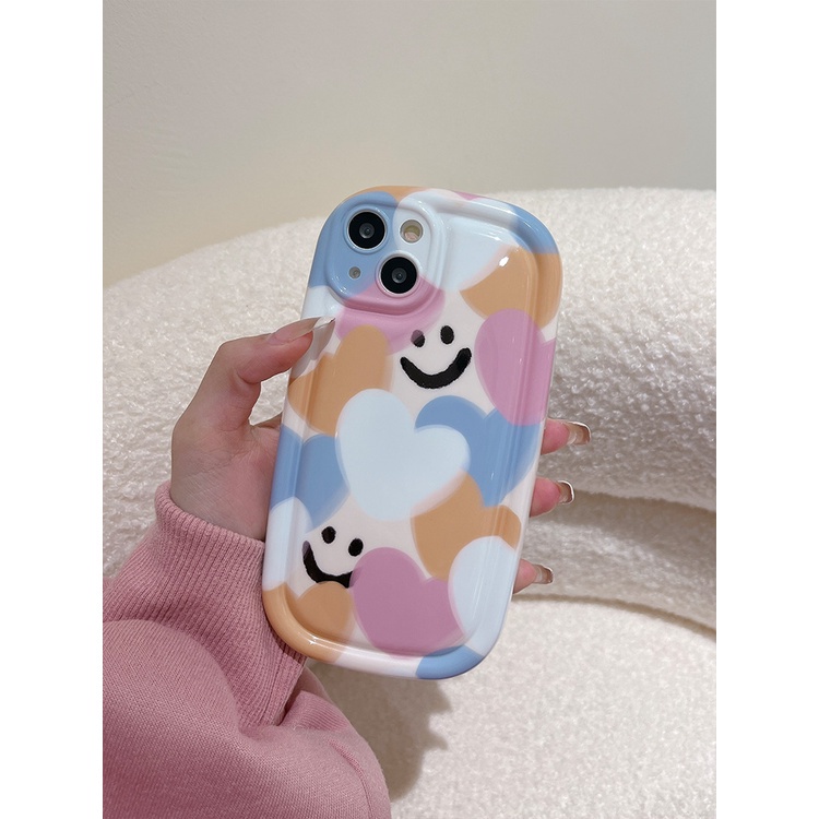 Soft Case Silikon Tebal Shockproof Motif Smile Untuk iPhone 14 13 12 11 Pro Max X Xr Xs Max 8 7 6 6s Plus SE 2020