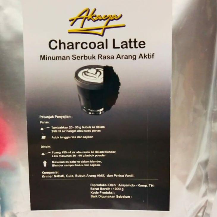 Jual Charcoal Latte 1 kg/ 1.000 gr minuman bubuk Merk Akaya Shopee