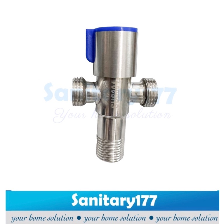 Stop Kran air Cabang T Murah stainless 52- Kran air Shower keran Tee Double Cabang Mumer stenlis