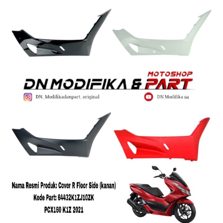 UNDER SIDE PCX 160 K1Z KIRI DAN KANAN 2021-2022 COVER L OR R FLOOR SIDE DEK SAMPING BAWAH PCX160 K1Z