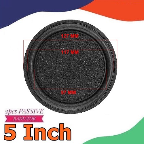 2 Pcs Bass Passive Radiator Speaker 5 inch Woofer Vibration Membrane Rubber 127mm Penambah Penguat B