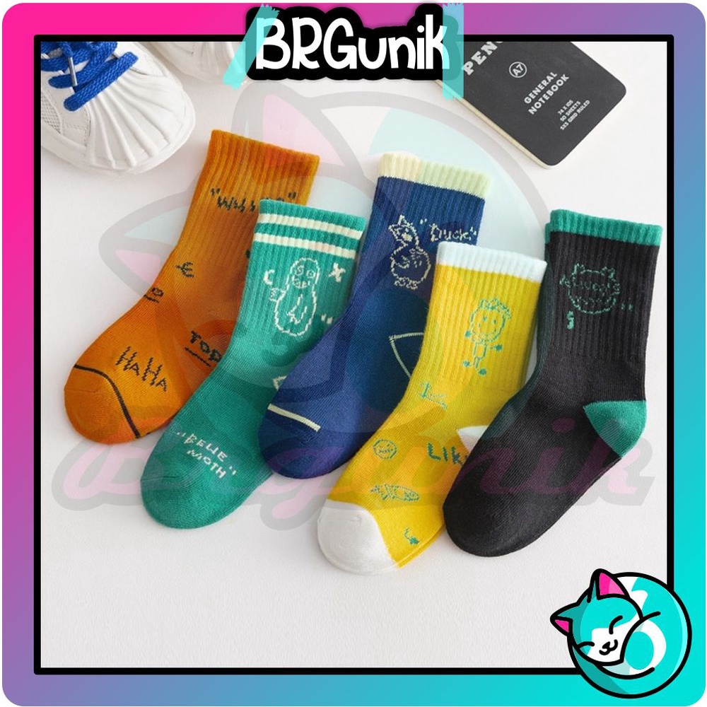 BRGUNIK Kaos Kaki Anak Motif Graffiti Kaus Kaki Bayi Lucu KK064