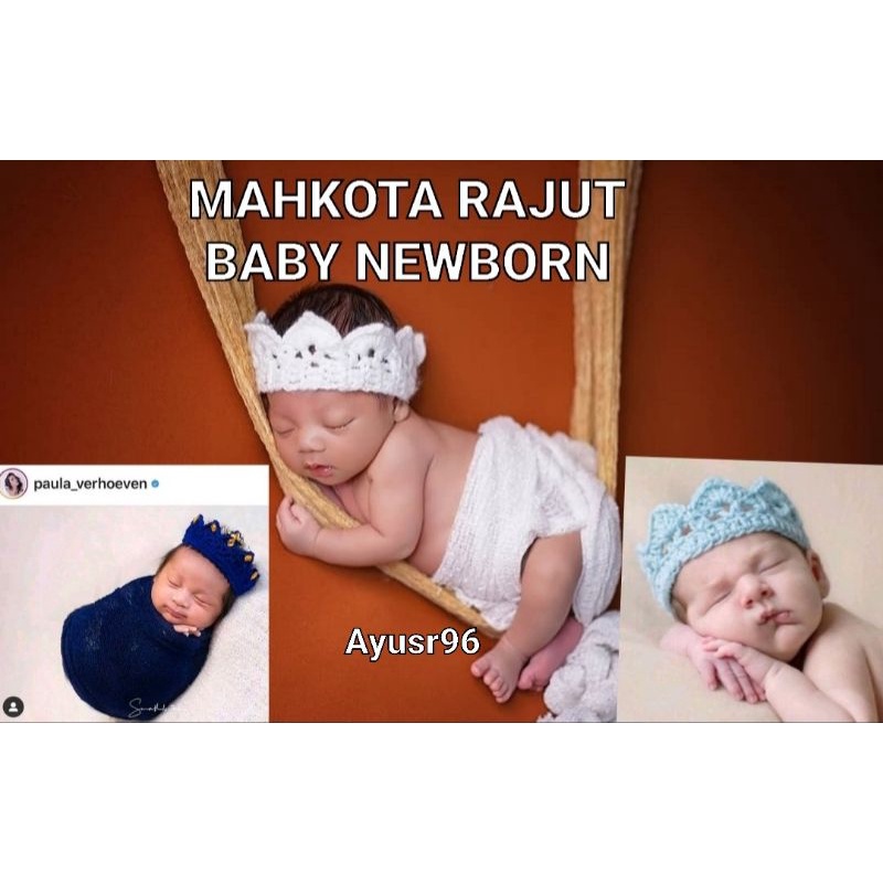 MAHKOTA RAJUT BAYI | PHOTO PROP NEWBORN | BABY CROWN