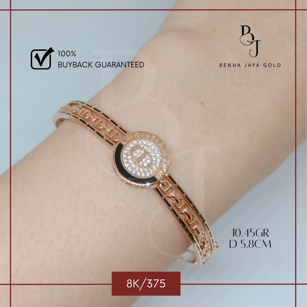 Gelang Bangle Fashion Emas Rose Gold 8K/375