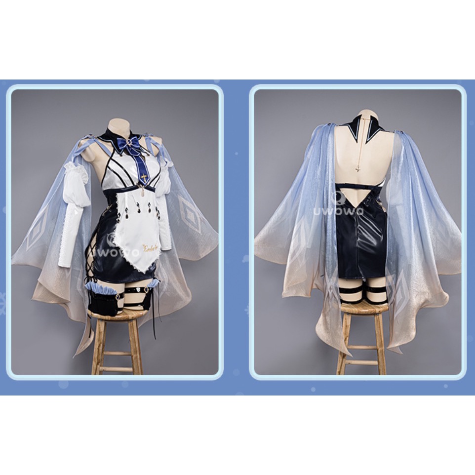 UWOWO Maid Eula Costume Exclusive Game Genshin Impact Cosplay Eula Maid Dress Costume Halloween Carnival Outfi