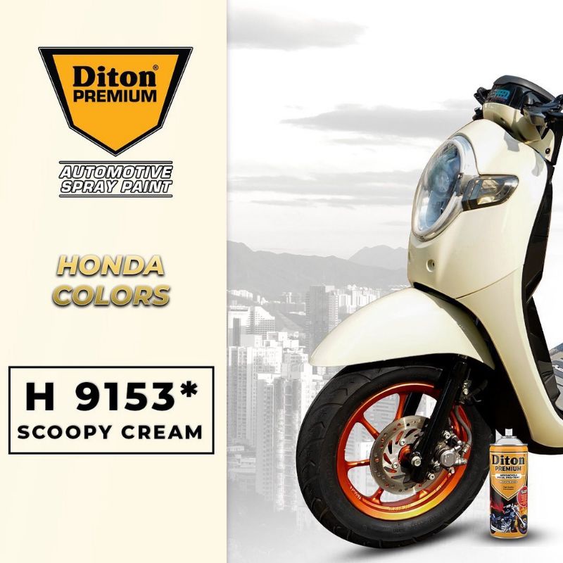 Pilok Cat Diton Premium Scoopy Cream 9153 Cream 400cc Tahan Bensin.Cat Semprot Pylok.Cepat Kering