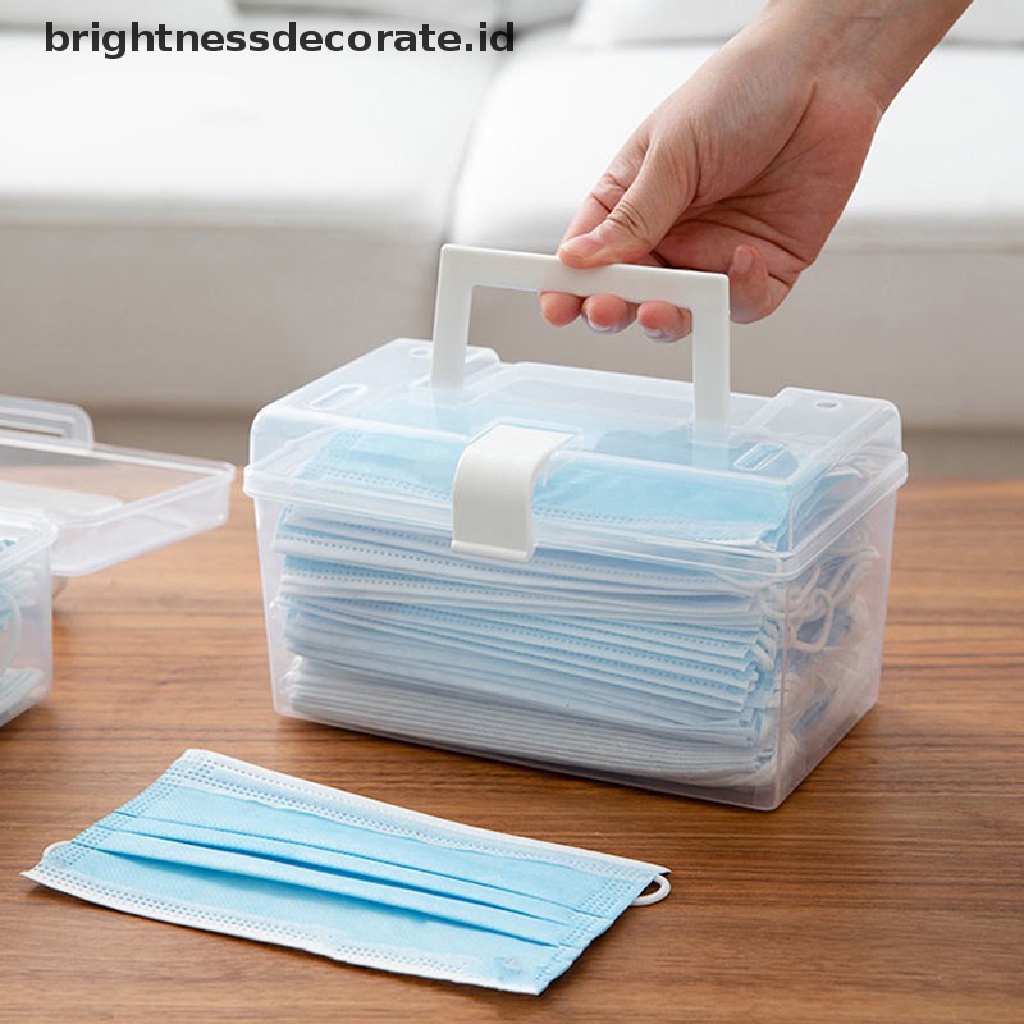 [Birth] Desk Organizer Tempat Kotak Penyimpanan Masker Holder Dengan Handle Household Serba Serbi Box [ID]