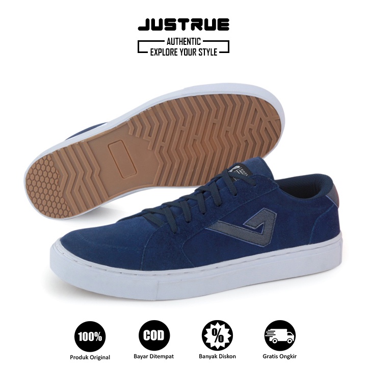 Justrue Sneakers Pria Original Sepatu Kasual Pria Dewasa Biru 702