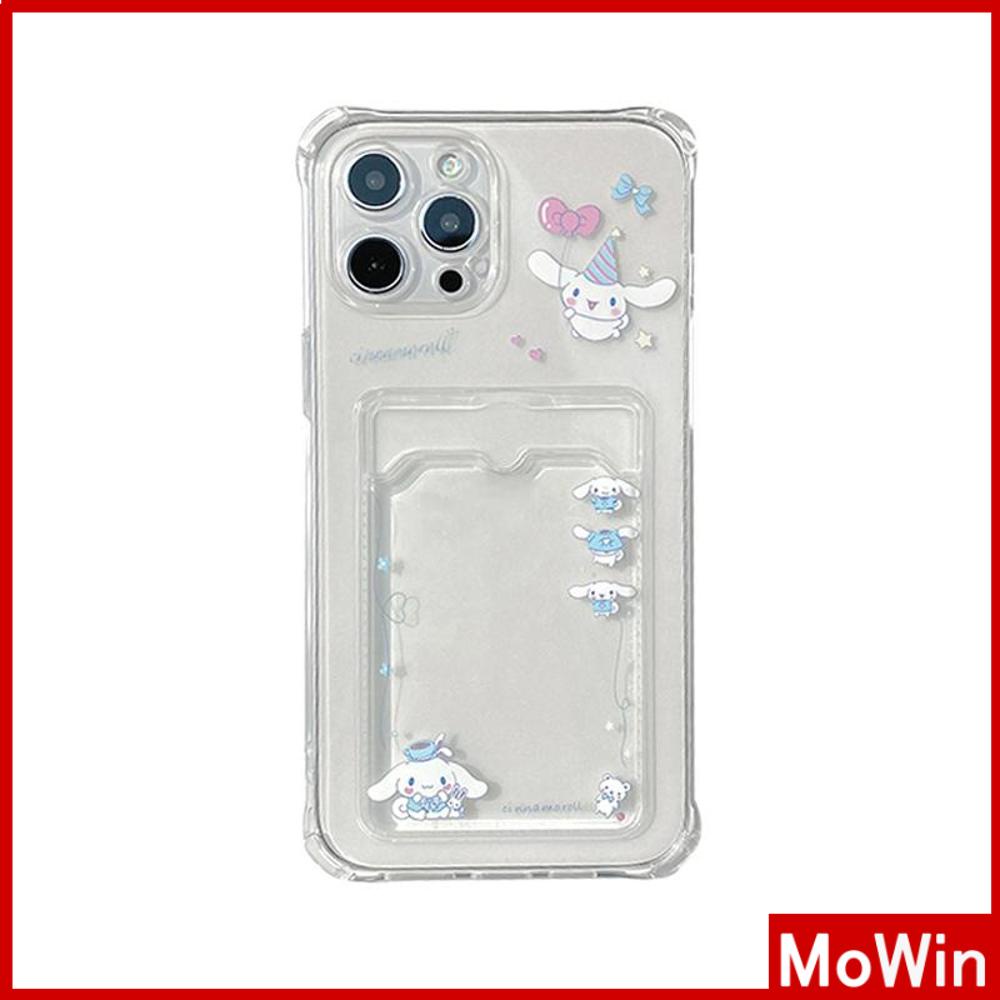 For iPhone 14 Pro Max iPhone Case Card Holder Card Storage Clear Case TPU Soft Case Shockproof Cover Camera Cute Cartoon Compatible with iPhone 11 12 13 Pro Max 7Plus XR XS MAX 7 8