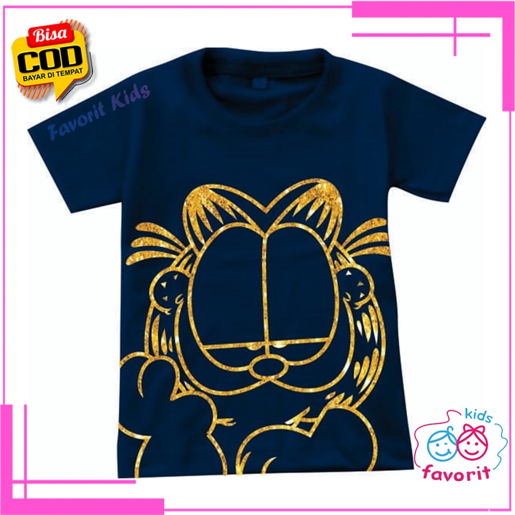 Favorit kids Baju kaos atasan anak perempuan lengan pendek gambar kucing cute