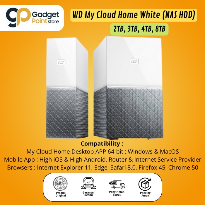 WD My Cloud Home Personal Cloud Network Attached Storage NAS HDD - 2TB