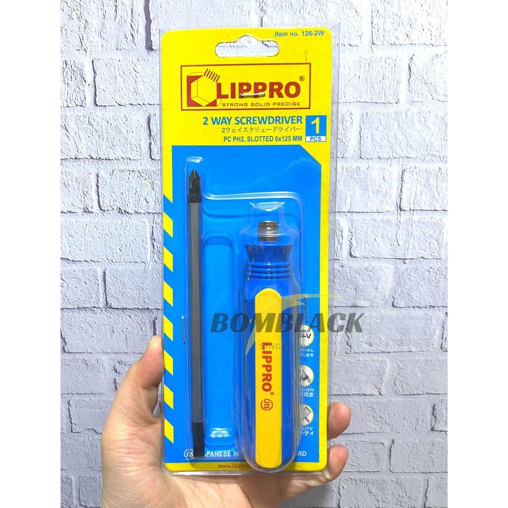 LIPPRO Obeng Plus Minus 2 Arah Bolak Balik 125mm 2 Way Screwdriver