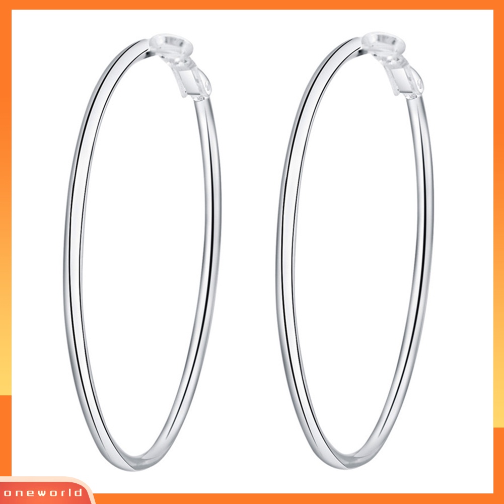 {oneworld} Fashion Wanita Diameter 5cm-8cm Potong Besar Bulat Hoop Anting Club Pesta Perhiasan