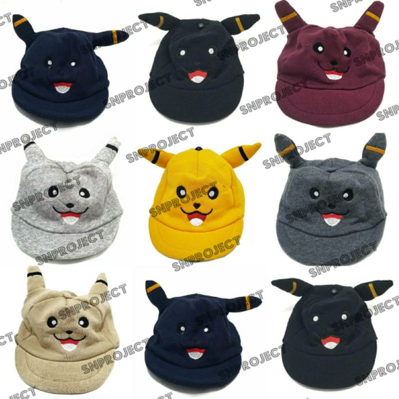 TOPI ANAK KARAKTER POKEMON  Laki Perempuan Usia 6 Bulan - 3 Tahun official