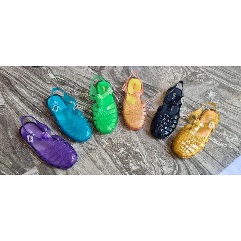 1:1 Ori Melissa Possession Mels Transparent Glitter Sepatu Sandal Karet Wanita Santai Kekinian Terbaru